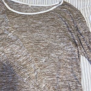 Long sleeve top Brown and white
